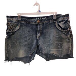 Posh and Rebel Womens Size 22 Faded Distressed Cut Off Denim Jean Short Shorts
